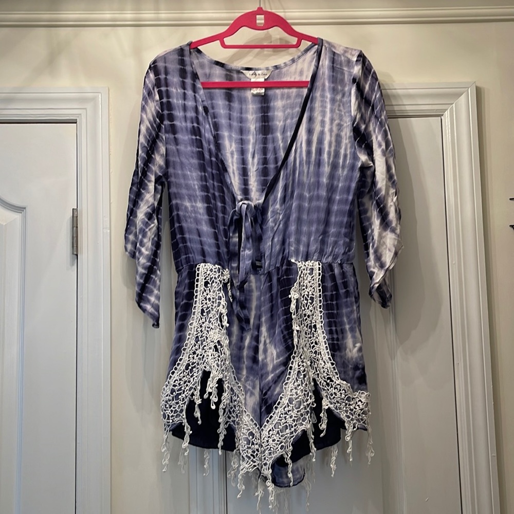 Lucky and Coco Tie Dye Tie Romper